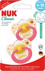 Nuk succhietto in silicone 6-18 mesi design ape - ciuccio per bambini