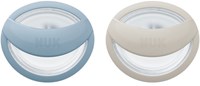 NUK succhietto in silicone per neonati blu crema 0-9 mesi 2 pezzi senza BPA