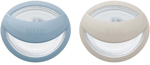 NUK succhietto in silicone per neonati blu crema 0-9 mesi 2 pezzi senza BPA