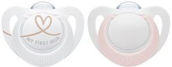 Nuk succhietto in silicone Starlight Newborn 0-2m rosa 2 pezzi bambino