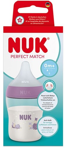 Nuk - Perfect Match - Bottle - PP - 150ml - 0M+ S - Hippo (was NU-10215015)-2