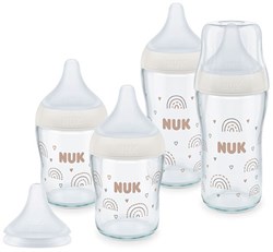 Nuk - Perfect Match - Bottle Set - Glass - 0-3M+ - Rainbow (was NU-10225316)