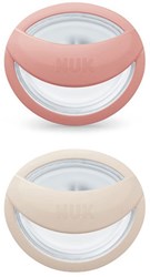 Nuk - Perfect Match - Pacifiers (2) - Sil - 0-6M - Beige/Red (was NU-10175312)