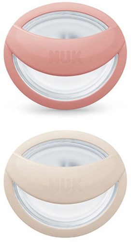 Nuk - Perfect Match - Pacifiers (2) - Sil - 0-6M - Beige/Red (was NU-10175312)