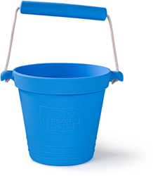 BigJigs secchiello giocattolo in silicone - accessorio da spiaggia blu oceano