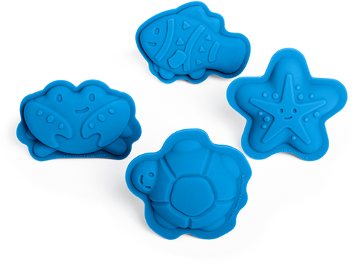 Bigjigs Personaggio blu oceano Stampi per sabbia-2