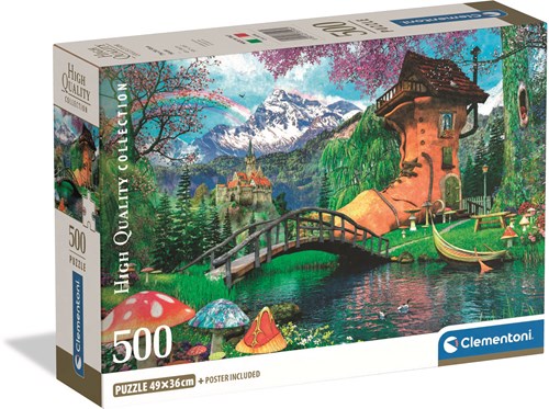Clementoni puzzle - 500 pezzi - The Old Shoe House - Compact Box - Puzzle per adulti-2