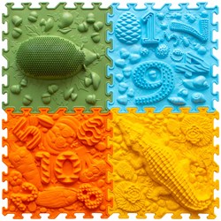Ortoto Tappetini Puzzle Sensoriali per Massaggi Erba scatola 8 pezzi