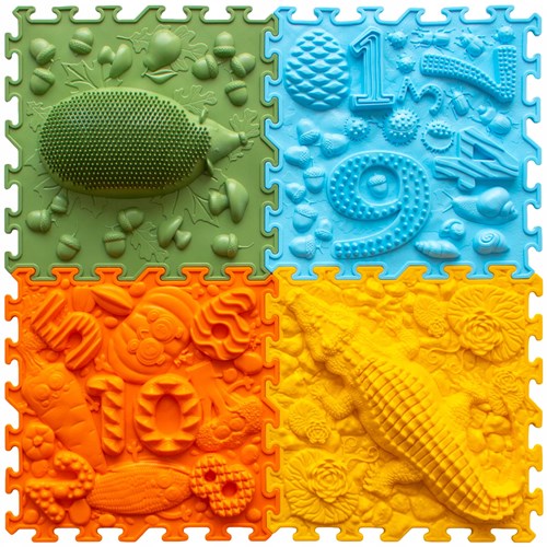 Ortoto Tappetini Puzzle Sensoriali per Massaggi Erba scatola 8 pezzi
