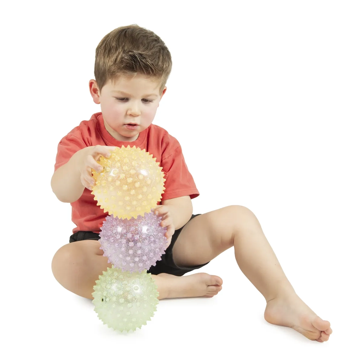Stimove palline giocattolo glitterate con nodi set 3 pezzi per bambini-3