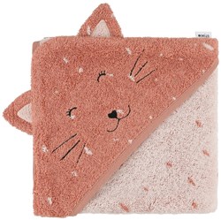 Trixie accappatoio con cappuccio 75x75cm Mrs. Cat cotone biologico rosa