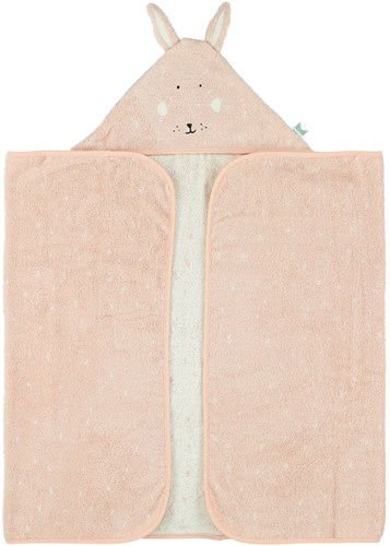 Trixie accappatoio con cappuccio cotone biologico 70x130cm Mrs. Rabbit rosa