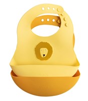Trixie bavaglino in silicone 2-pack Mr. Lion - bavaglini per bambini con tasca raccogli-cibo
