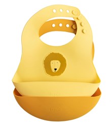 Trixie bavaglino in silicone 2-pack Mr. Lion - bavaglini per bambini con tasca raccogli-cibo