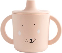 Trixie tazza con beccuccio in silicone baby rosa Mrs. Rabbit anti-perdita