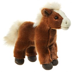 Heunec cavallo peluche in piedi 23cm giocattolo morbido marrone