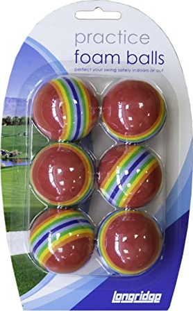 Longridge palline da allenamento in schiuma multicolore 6 pezzi giocattolo golf