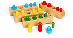 BigJigs gioco di ordinamento in legno peg blocks - giocattolo educativo 24 pezzi