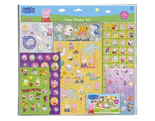 Bambolino Toys Peppa Pig set di adesivi XL - 7 fogli e adesivi glitterati
