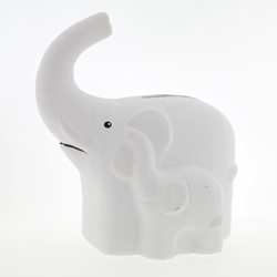 Pincello salvadanaio ceramica elefante 9 cm decorazione bambini