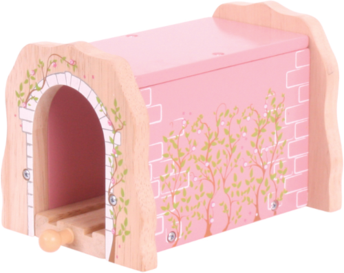 BigJigs tunnel in legno rosa - accessorio per pista treno bambini