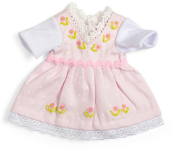 Bigjigs vestito bambola rosa - abbigliamento per bambole 25cm