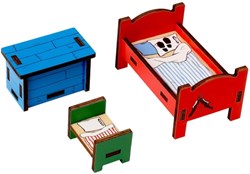 Kinderboeken Pippi Calzelunghe set mobili in legno per camera casa delle bambole Villa Villacolle