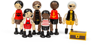 BigJigs Bambole pirata set in legno per bambini - giocattolo casa delle bambole