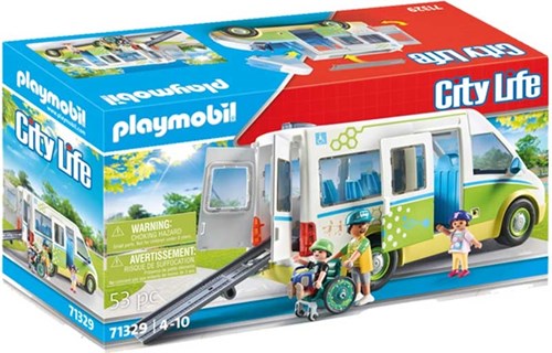 Playmobil City Life scuolabus giocattolo - autobus colorato con personaggi