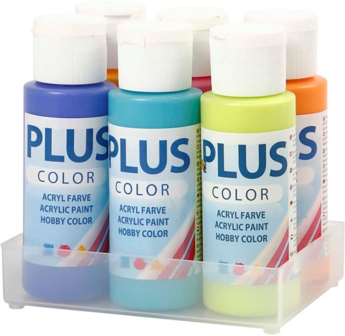 Plus Color set colori acrilici - vernice per hobby 6x60 ml pittura colorata