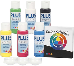 Plus Color set di colori acrilici - vernice creativa 6x60 ml colori primari