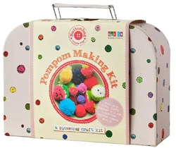 Buttonbag valigetta creativa pompon - set di giocattoli creativi per bambini