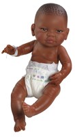 Paola Reina bambola Bebitos bambino scuro 42cm con pannolino bambola giocattolo