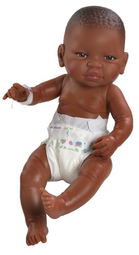 Paola Reina bambola Bebitos bambino scuro 42cm con pannolino bambola giocattolo
