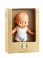 Paola Reina bambola bebè Mini Pancha - body bianco e occhi grigi 28cm