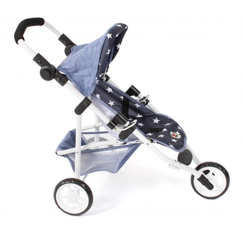 Bayer Chic 2000 passeggino per bambole jogger Lola - stelle blu navy - manico regolabile-2