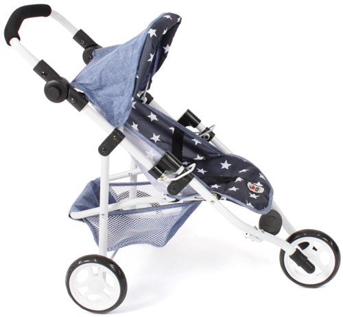 Bayer Chic 2000 passeggino per bambole jogger Lola - stelle blu navy - manico regolabile-3