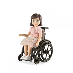 Lundby figura per casa delle bambole Lourdes con sedia a rotelle - giocattolo casa delle bambole