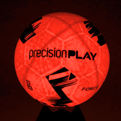 PrecisionPLAY pallone calcio LED luminoso misura 5 arancione blu nero gomma