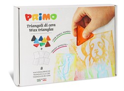 Primo PRIMO - 8 pastelli a cera Triangle lato 50 mm con stencil in scatola