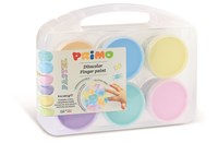 Primo pittura a dita pastello 6 barattoli in valigetta - set creativo bambini