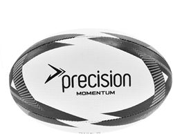 Precision pallone da rugby allenamento Momentum bianco nero grigio misura 3