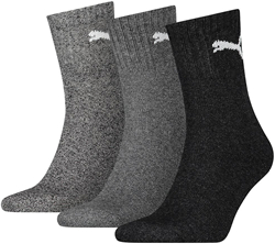 Puma calzini sportivi short crew 3-pack grigi unisex cotone comfort