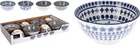 Excellent Houseware ciotola in porcellana blu-bianca Ø15,5xH7cm stoviglie