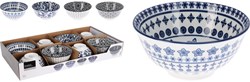 Excellent Houseware ciotola in porcellana blu-bianca Ø15,5xH7cm stoviglie