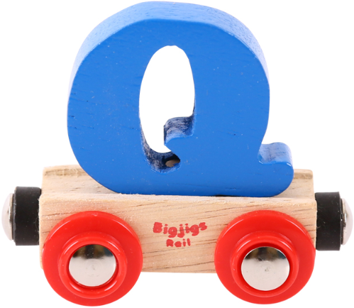BigJigs lettera treno in legno Q - lettera colorata per treno nome bambini