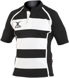 Gilbert maglia rugby Xact II a righe nero-bianco 2XS adulti
