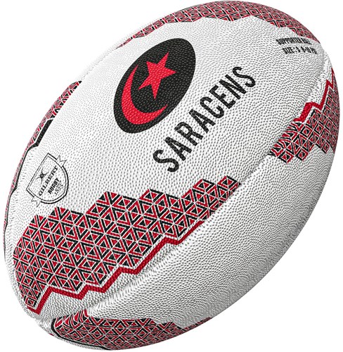 Gilbert pallone da rugby supporter Saracens misura 4 giocattolo colorato