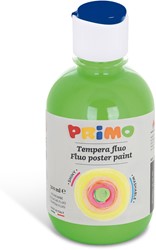 Colore per poster FLUO pronto all'uso Primo, flacone da 300 ml con tappo dosatore verde brillante