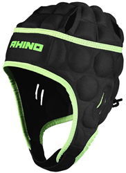 Rhino casco protettivo junior rugby nero verde - taglia S ragazzi